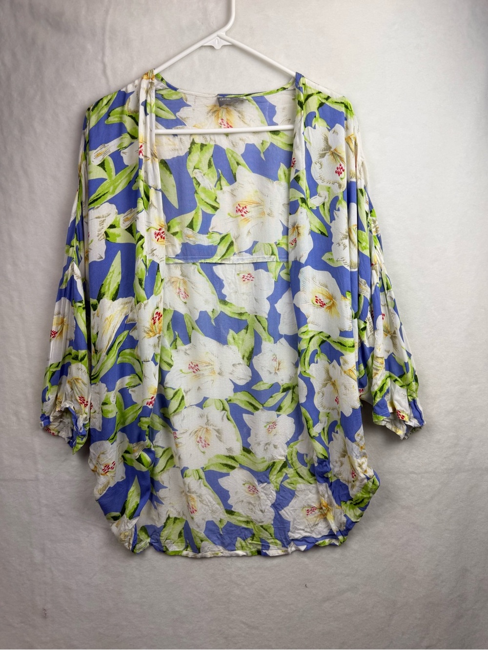 ASOS Swim size 4 Floral Open-Front Kimono - Blue & White